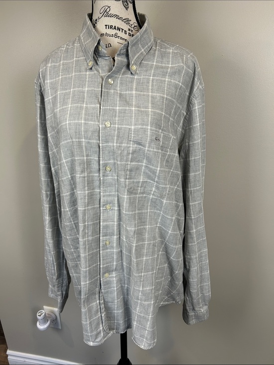 Lacoste Other - Vintage Lacoste Made in France Grey Plaid Cotton Shirt Size (XL-XXL)